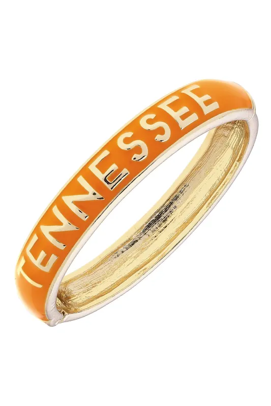 Tennesseee Vols Sculpted Enamel Hinge Bangle in Orange sold by Canvas Style