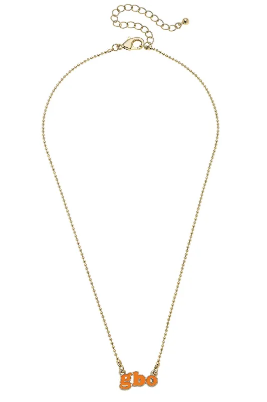 Tennessee Vols Slogan Necklace in Orange/Shiny Gold sold by Canvas Style
