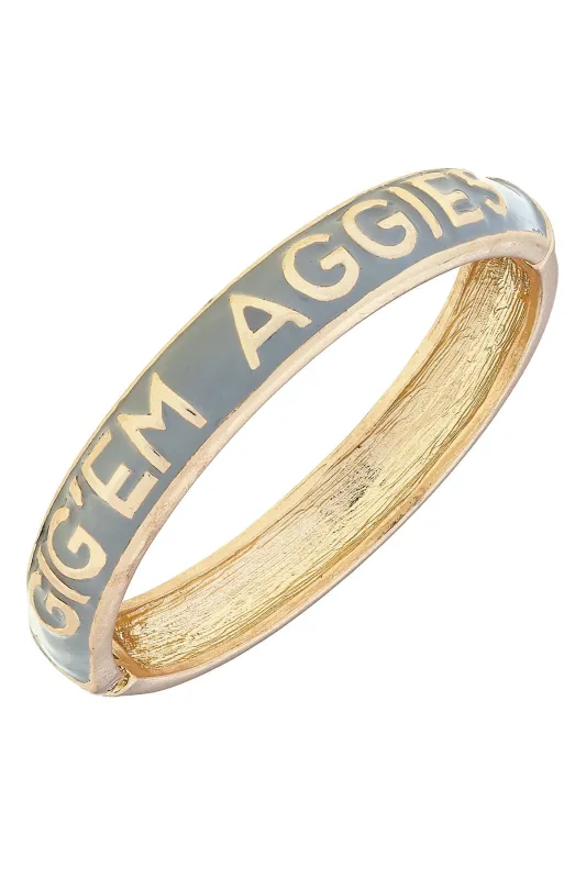 Texas A&M Aggies Sculpted Enamel Hinge Bangle in Gray sold by Canvas Style