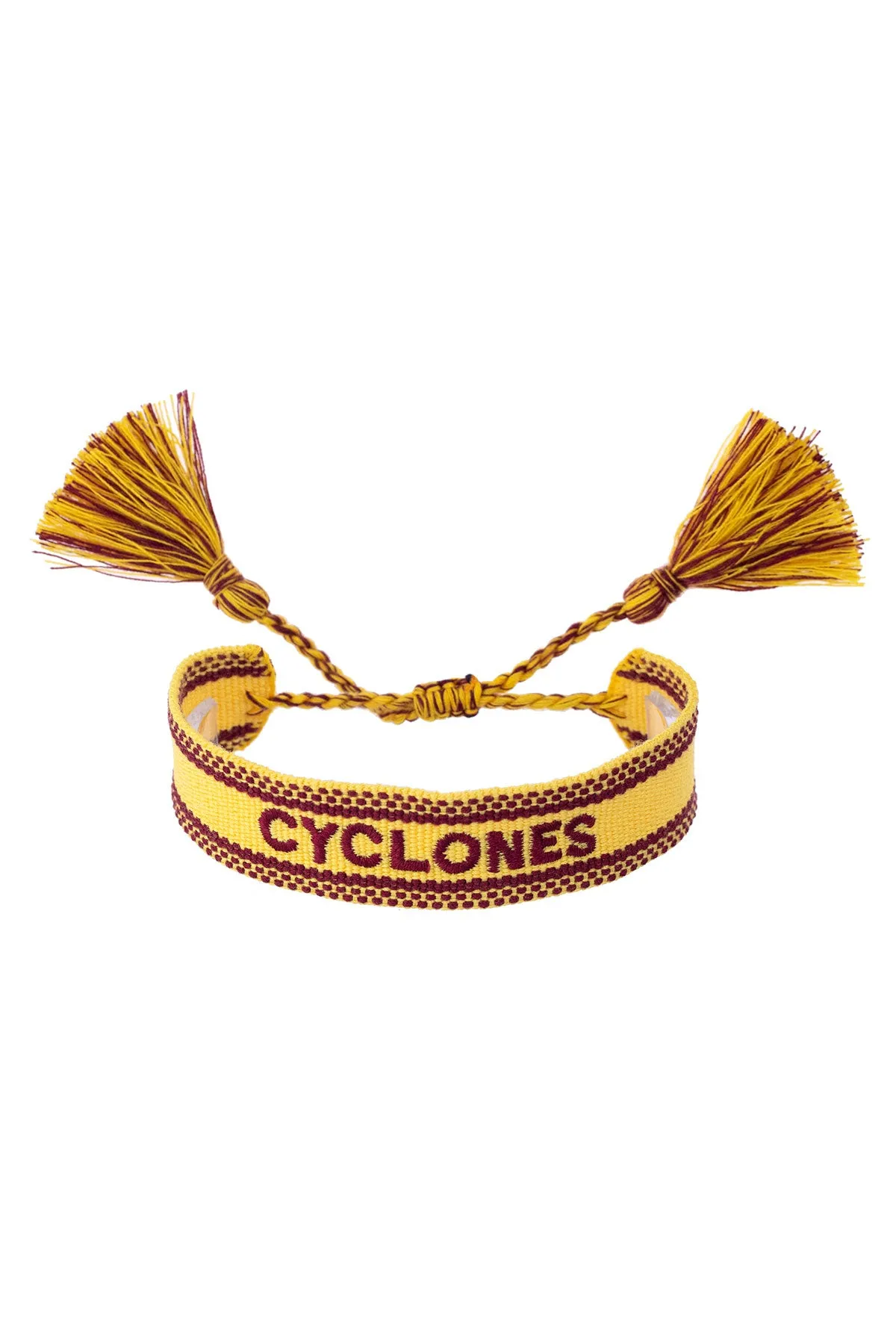Iowa State Cyclones Woven Tassel Bracelet in Red/Yellow sold by Canvas Style