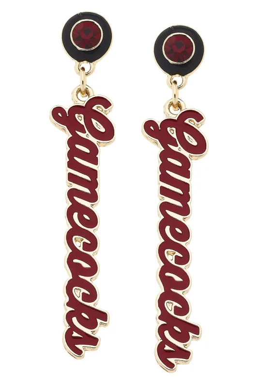 South Carolina Gamecocks Autograph Enamel Earrings in Garnet sold by Canvas Style