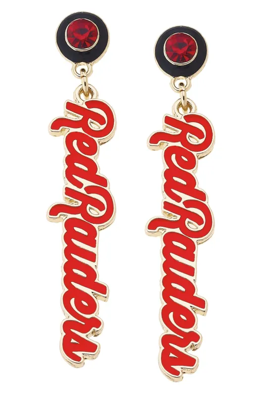 Texas Tech Red Raiders Autograph Enamel Earrings in Red sold by Canvas Style