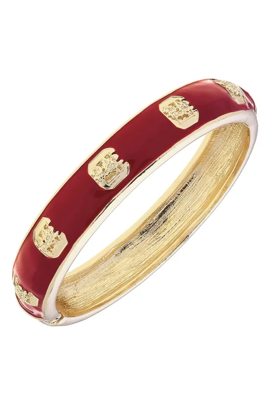 South Carolina Gamecocks Sculpted Enamel Logo Hinge Bangle in Garnet sold by Canvas Style