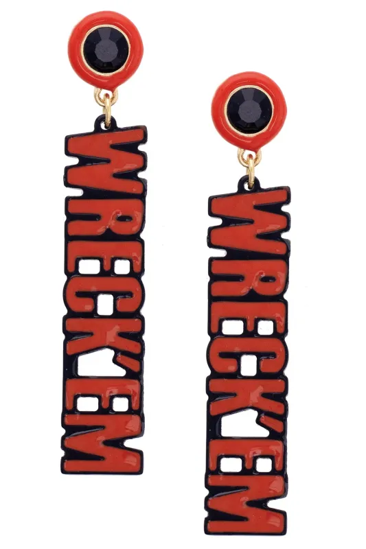 Texas Tech Red Raiders Resin Block Letter Earrings in Red sold by Canvas Style