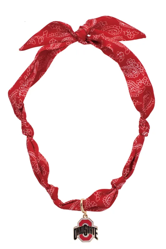 Ohio State Buckeyes Logo Bandana Scarf Necklace made by Canvas Style