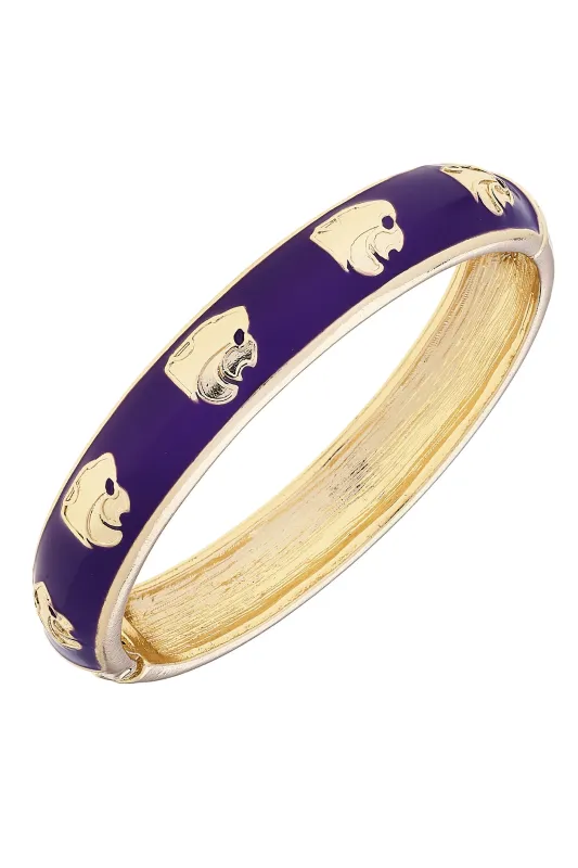 Kansas State Wildcats Sculpted Enamel Logo Hinge Bangle in Purple sold by Canvas Style