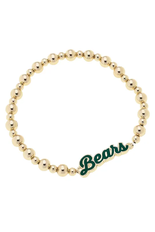 Baylor Bears Autograph Enamel Stretch Bracelet in Shiny Gold sold by Canvas Style
