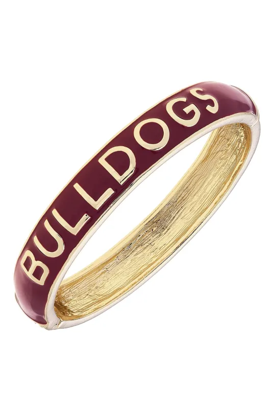 Mississippi State Bulldogs Sculpted Enamel Hinge Bangle in Maroon sold by Canvas Style
