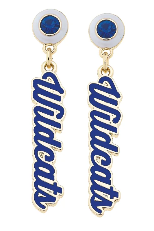 Kentucky Wildcats Autograph Enamel Earrings in Blue made by Canvas Style