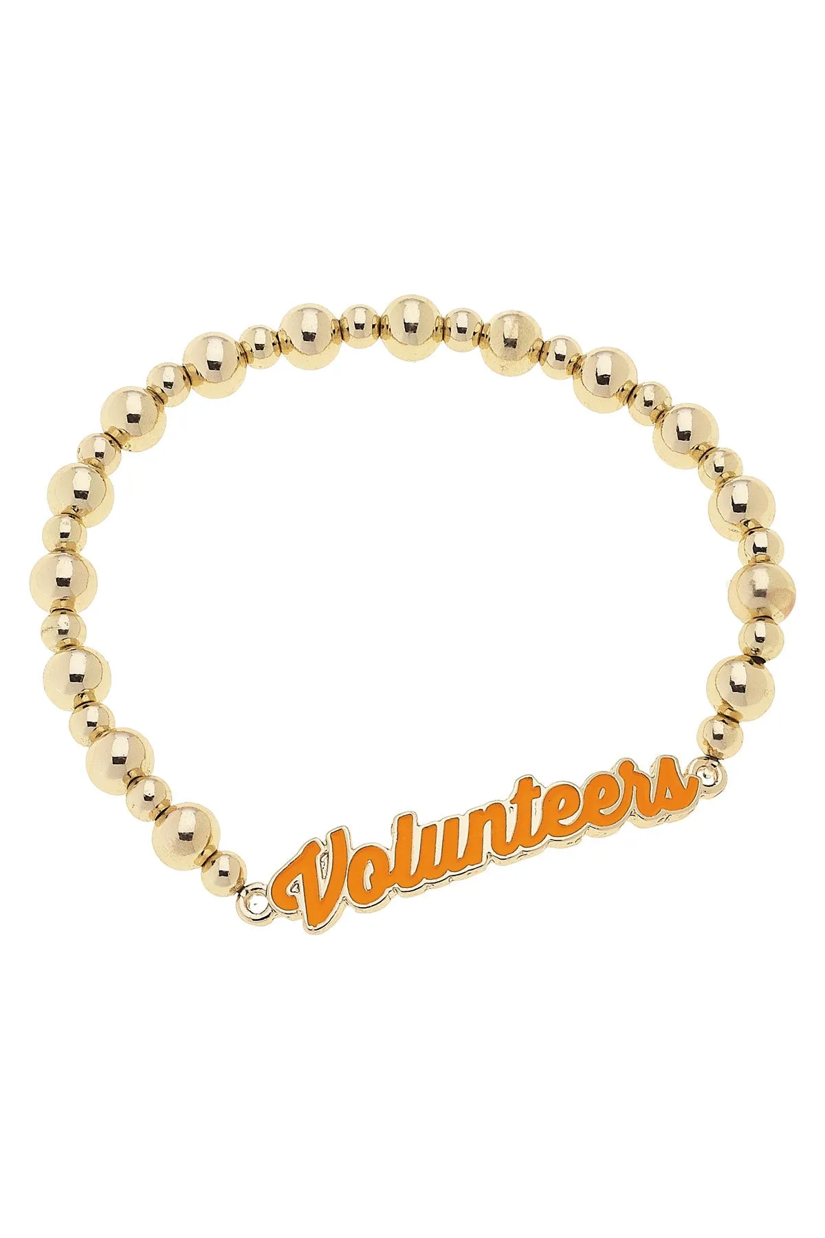 Tennessee Vols Autograph Enamel Stretch Bracelet in Shiny Gold sold by Canvas Style