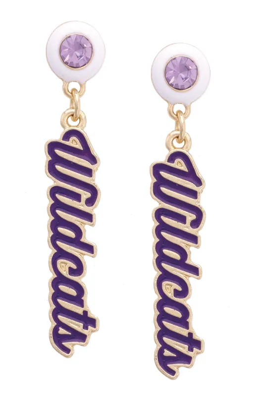 Kansas State Wildcats Autograph Enamel Earrings in Purple sold by Canvas Style