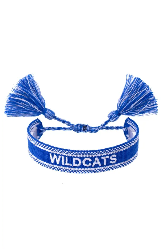 Kentucky Wildcats Woven Tassel Bracelet in Blue/White sold by Canvas Style