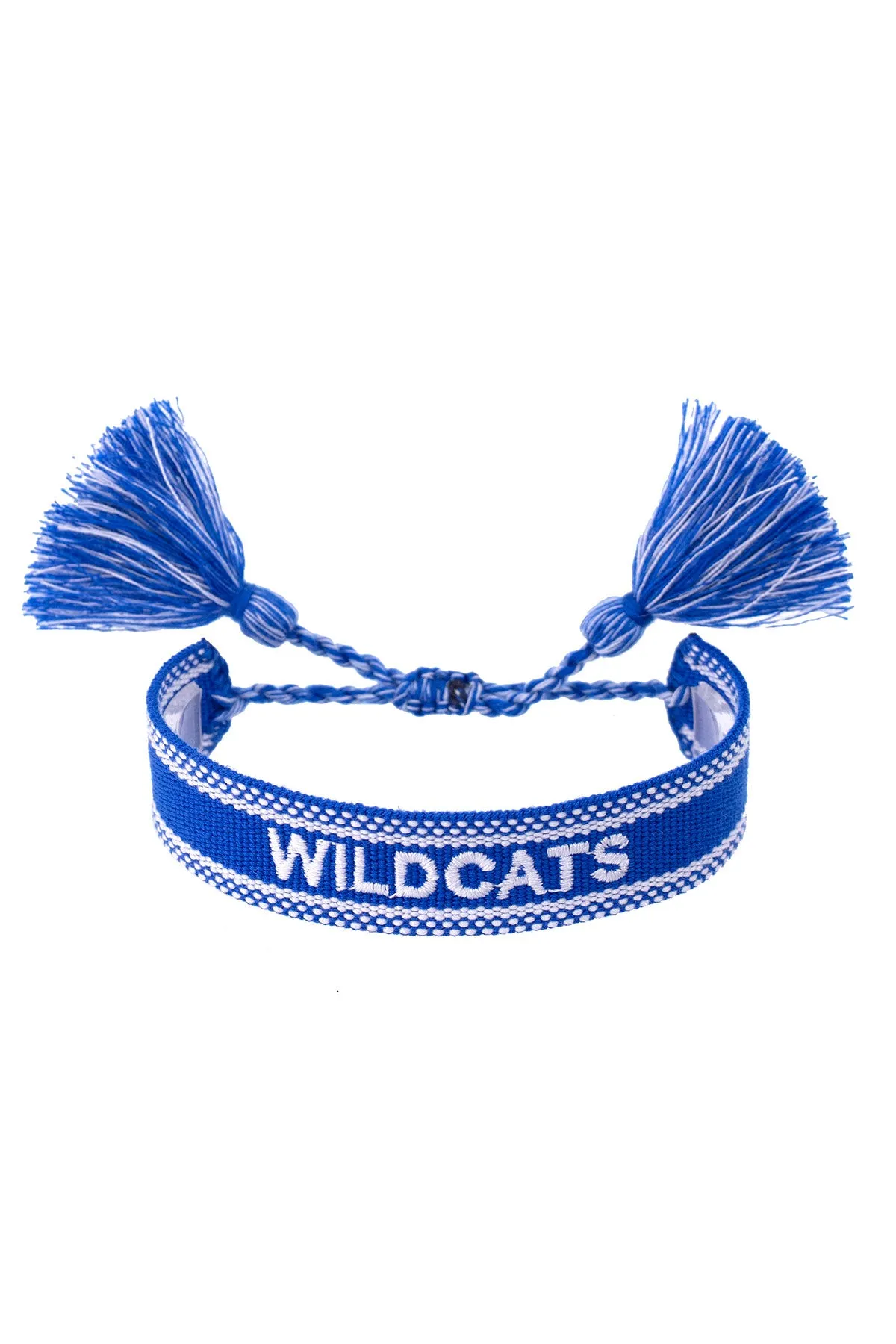 Kentucky Wildcats Woven Tassel Bracelet in Blue/White sold by Canvas Style