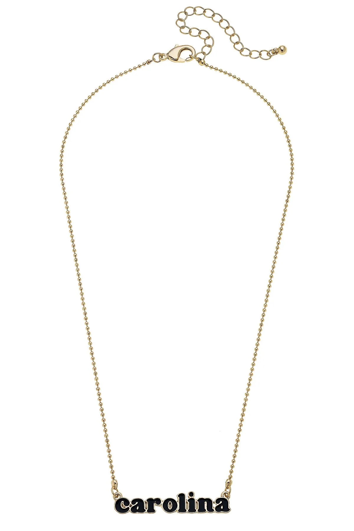 South Carolina Gamecocks Slogan Necklace in Black/Shiny Gold sold by Canvas Style