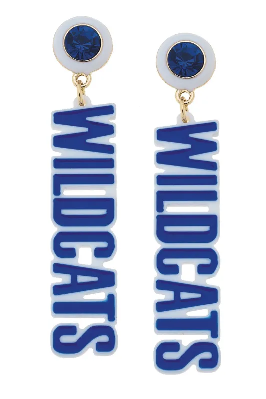 Kentucky Wildcats Resin Block Letter Earrings in Blue sold by Canvas Style