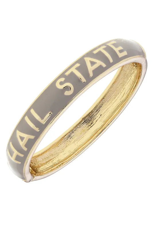 Mississippi State Bulldogs Sculpted Enamel Hinge Bangle in Gray sold by Canvas Style