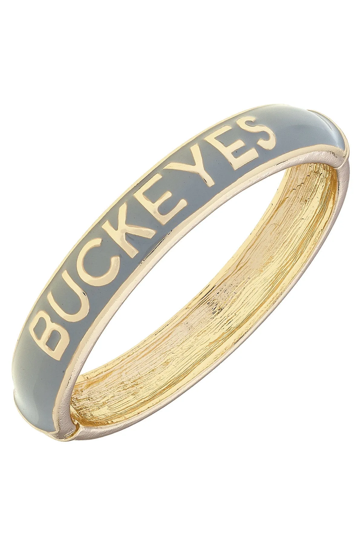 Ohio State Buckeyes Sculpted Enamel Hinge Bangle in Grey sold by Canvas Style