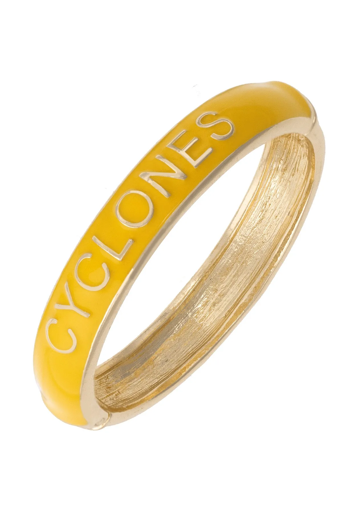 Iowa State Cyclones Sculpted Enamel Hinge Bangle in Yellow sold by Canvas Style