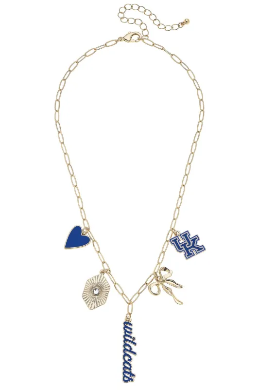 Kentucky Wildcats Paper Clip Charm Collector Necklace in Shiny Gold sold by Canvas Style