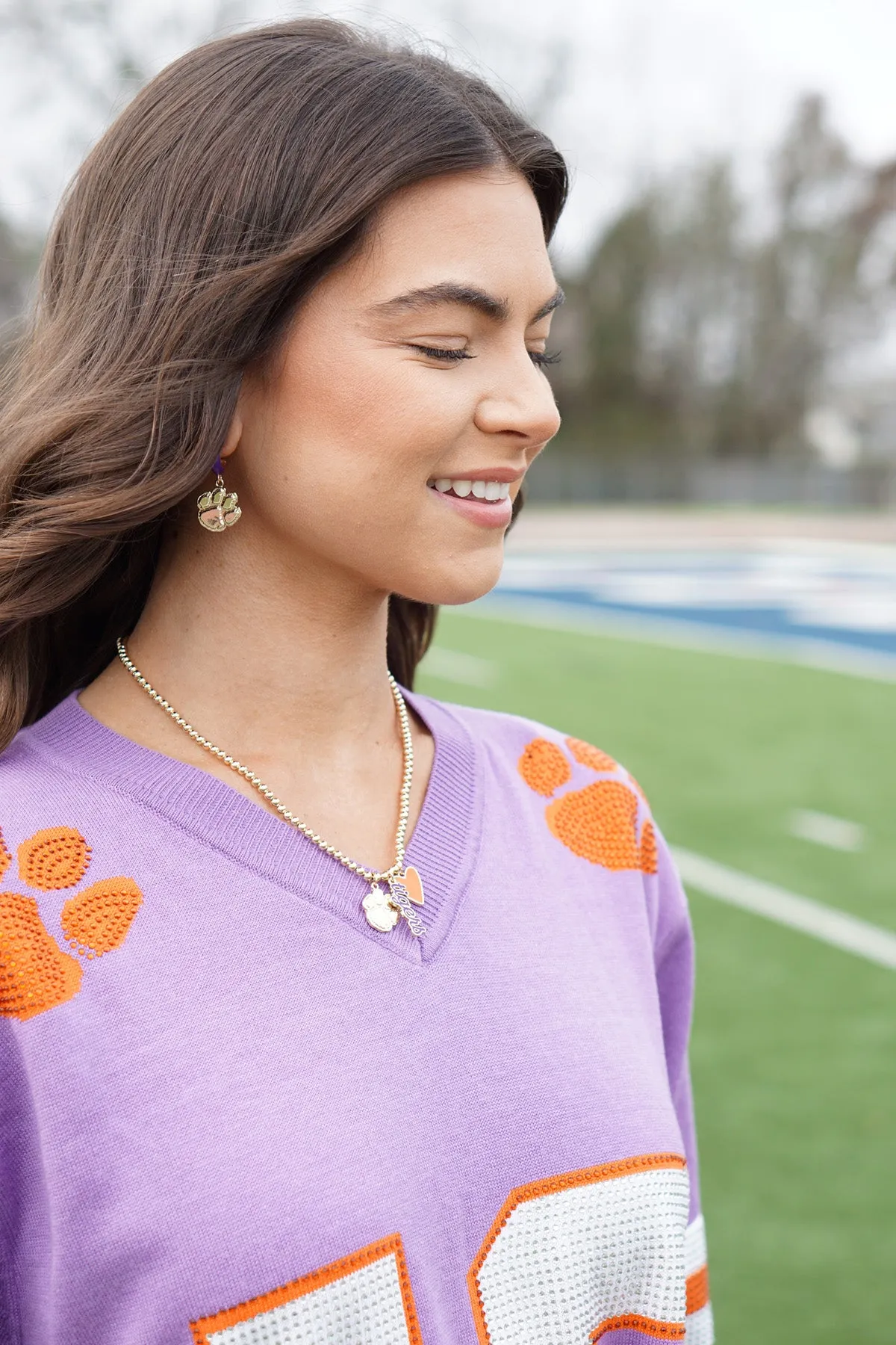 Clemson Tigers Ball Bead Charm Necklace in Shiny Gold sold by Canvas Style product image thumbnail 2