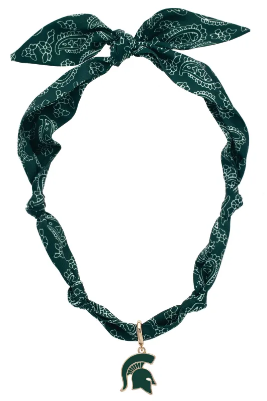 Michigan State Spartans Logo Bandana Scarf Necklace sold by Canvas Style
