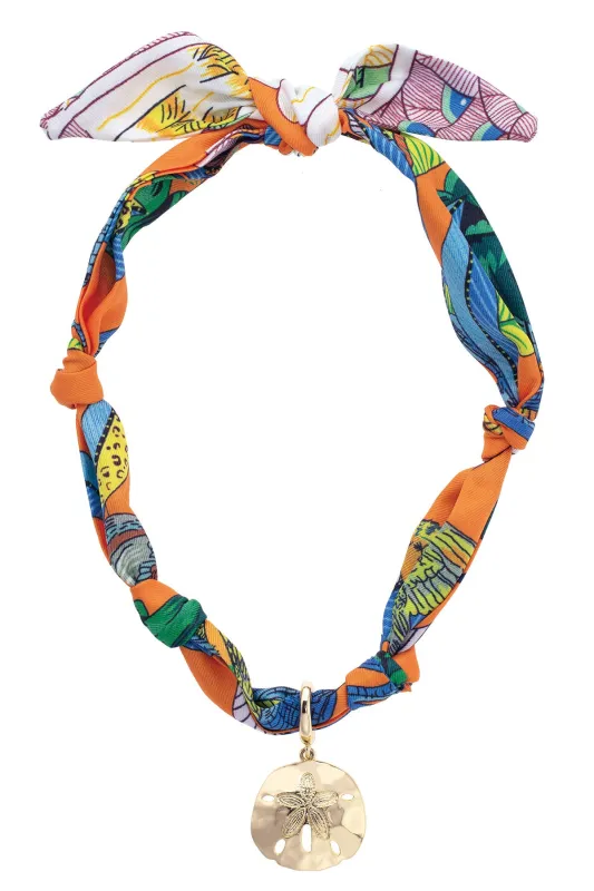 Jeanie Sand Dollar Scarf Necklace in Multi sold by Canvas Style