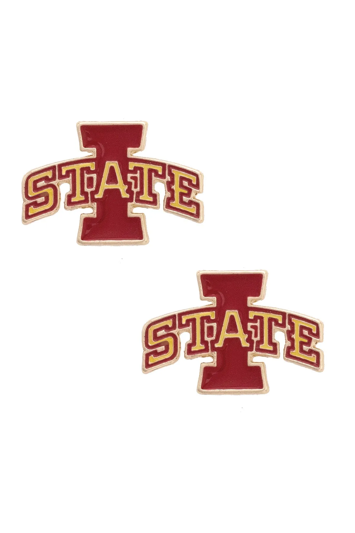 Iowa State Cyclones Enamel Logo Stud Earrings in Shiny Gold sold by Canvas Style