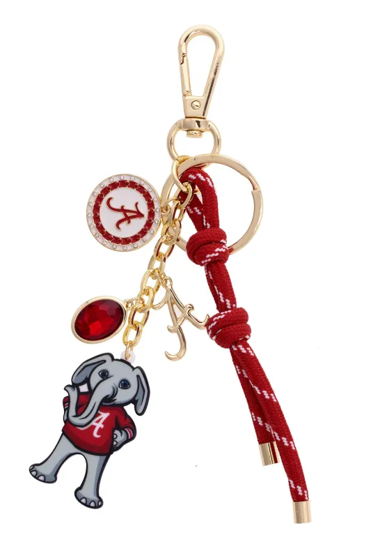 Alabama Crimson Tide Cluster Bag Charm in Crimson & Shiny Gold sold by Canvas Style