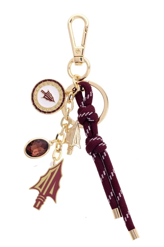 Florida State Seminoles Cluster Bag Charm in Garnet & Shiny Gold sold by Canvas Style