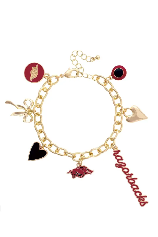 Arkansas Razorbacks Enamel Icons Charm Bracelet sold by Canvas Style