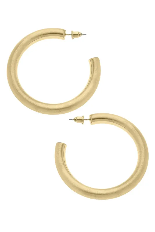 Isla Hoop Earrings in Satin Gold sold by Canvas Style