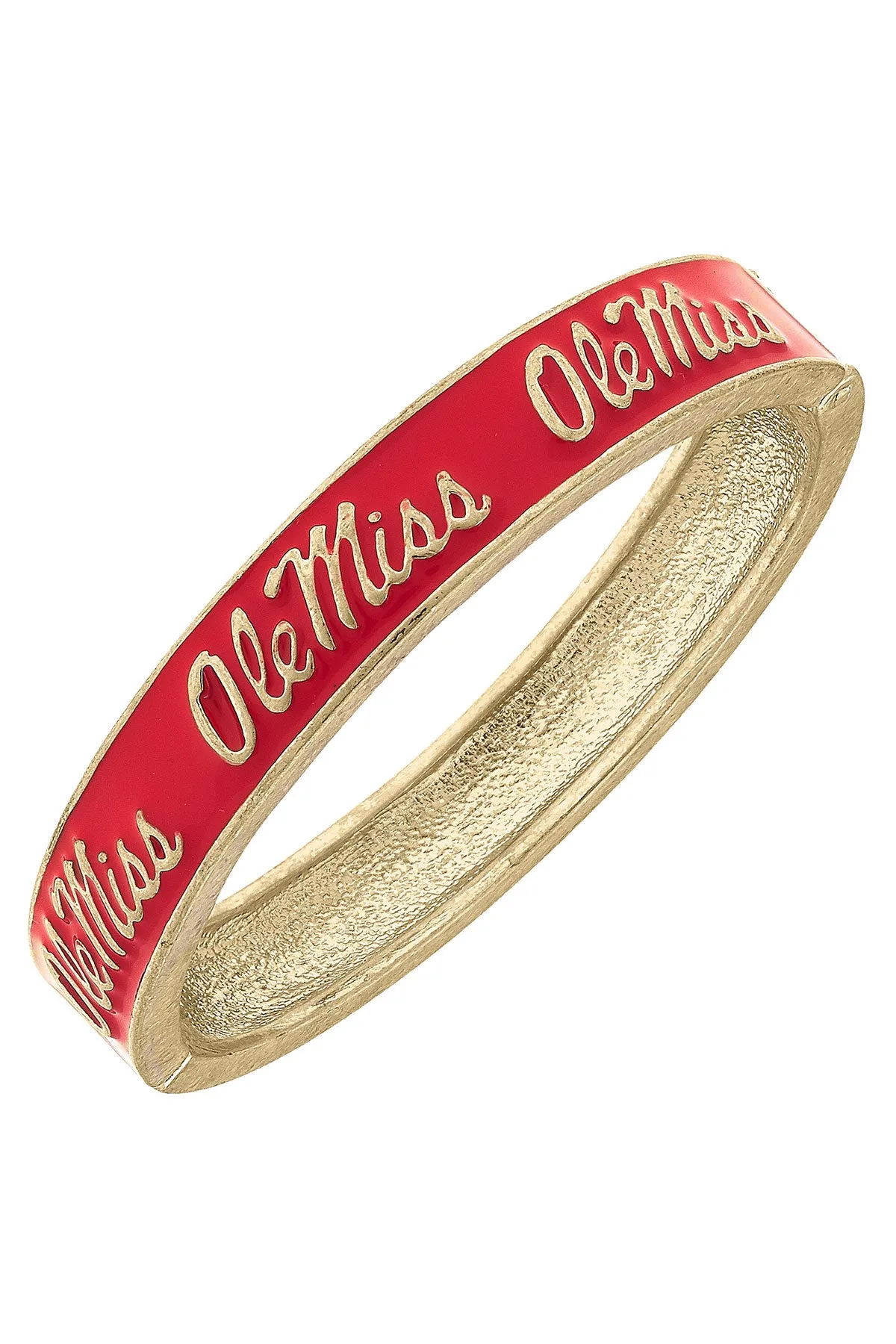 Ole Miss Rebels Enamel Logo Hinge Bangle - FINAL SALE sold by Canvas Style