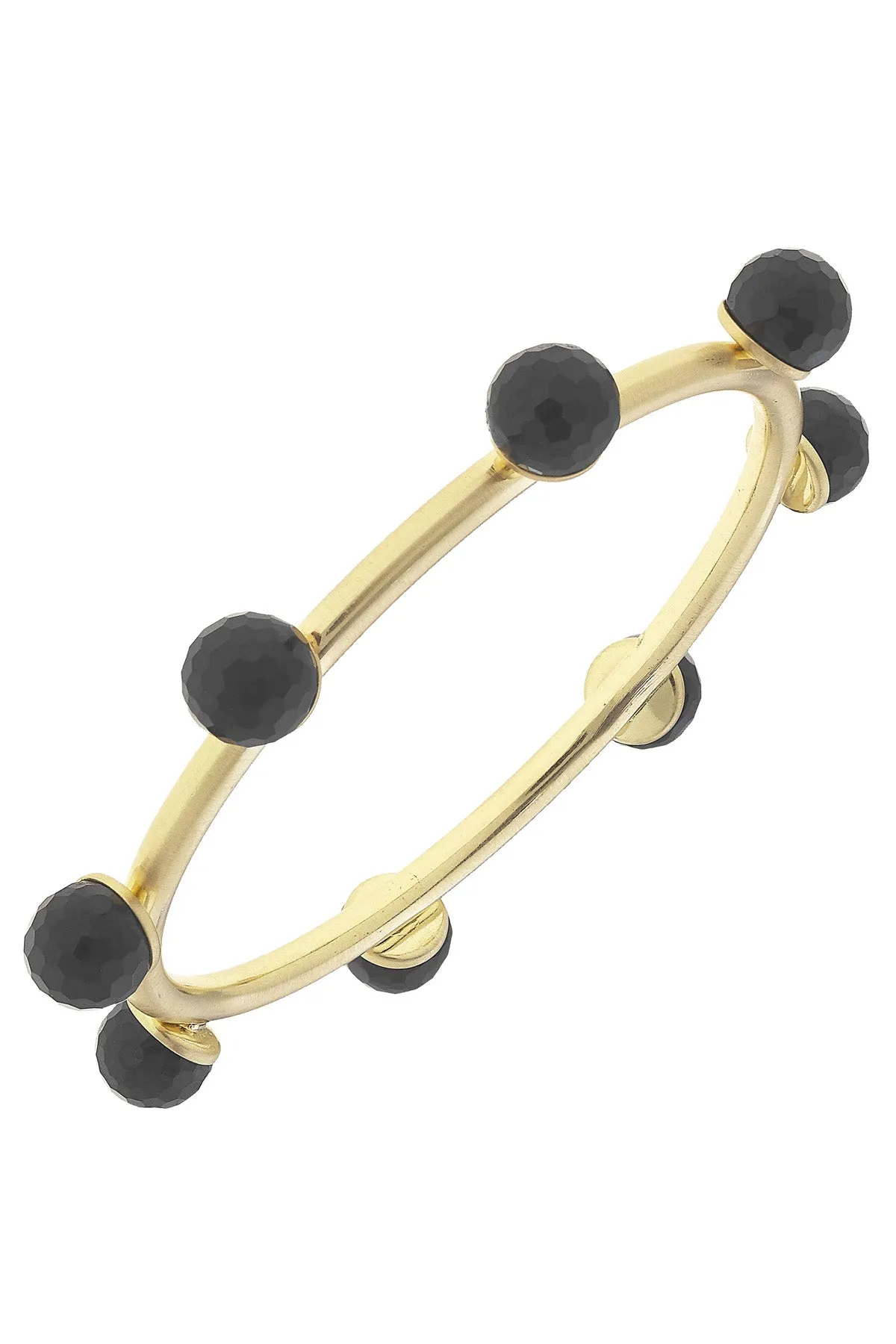 Allison Resin Beaded Bangle in Black sold by Canvas Style