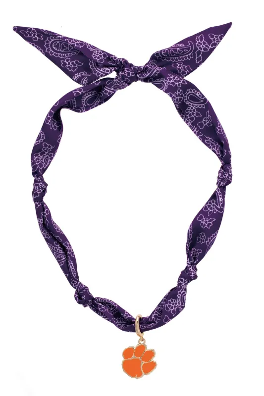 Clemson Tigers Logo Bandana Scarf Necklace sold by Canvas Style