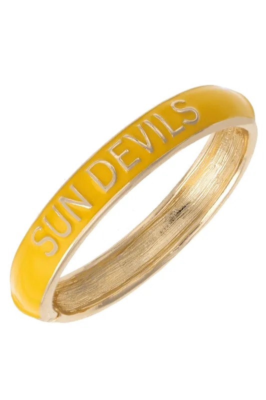 Arizona State Sun Devils Sculpted Enamel Hinge Bangle in Gold sold by Canvas Style