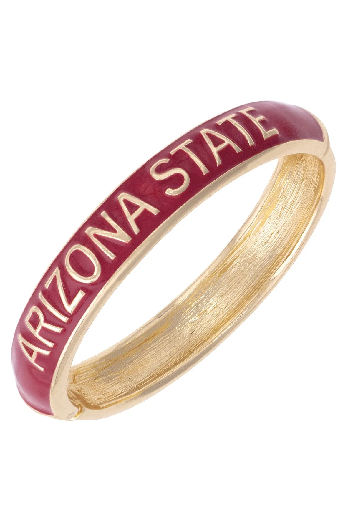 Arizona State Sun Devils Sculpted Enamel Hinge Bangle in Maroon sold by Canvas Style