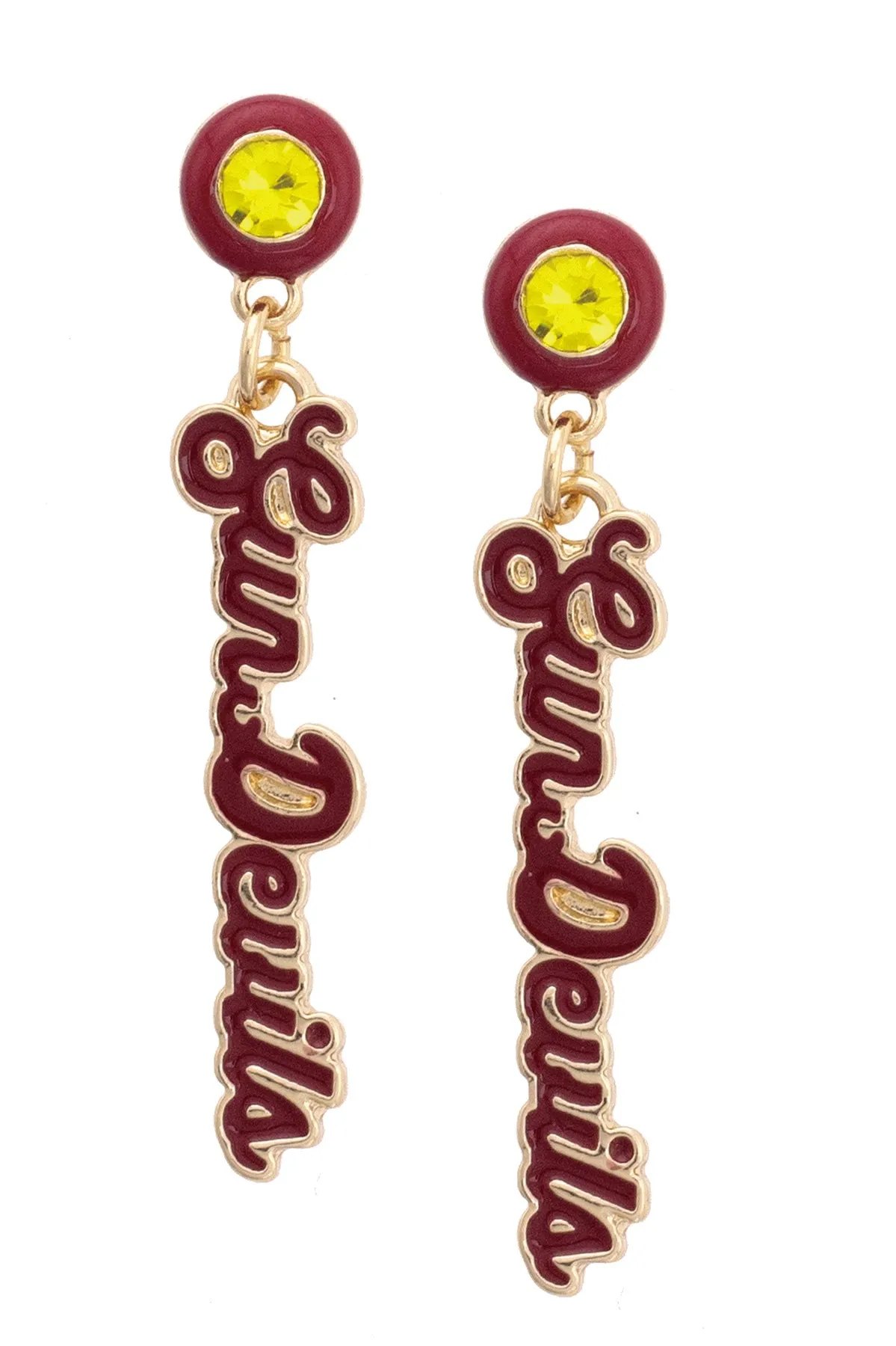 Arizona State Sun Devils Autograph Enamel Earrings in Maroon sold by Canvas Style