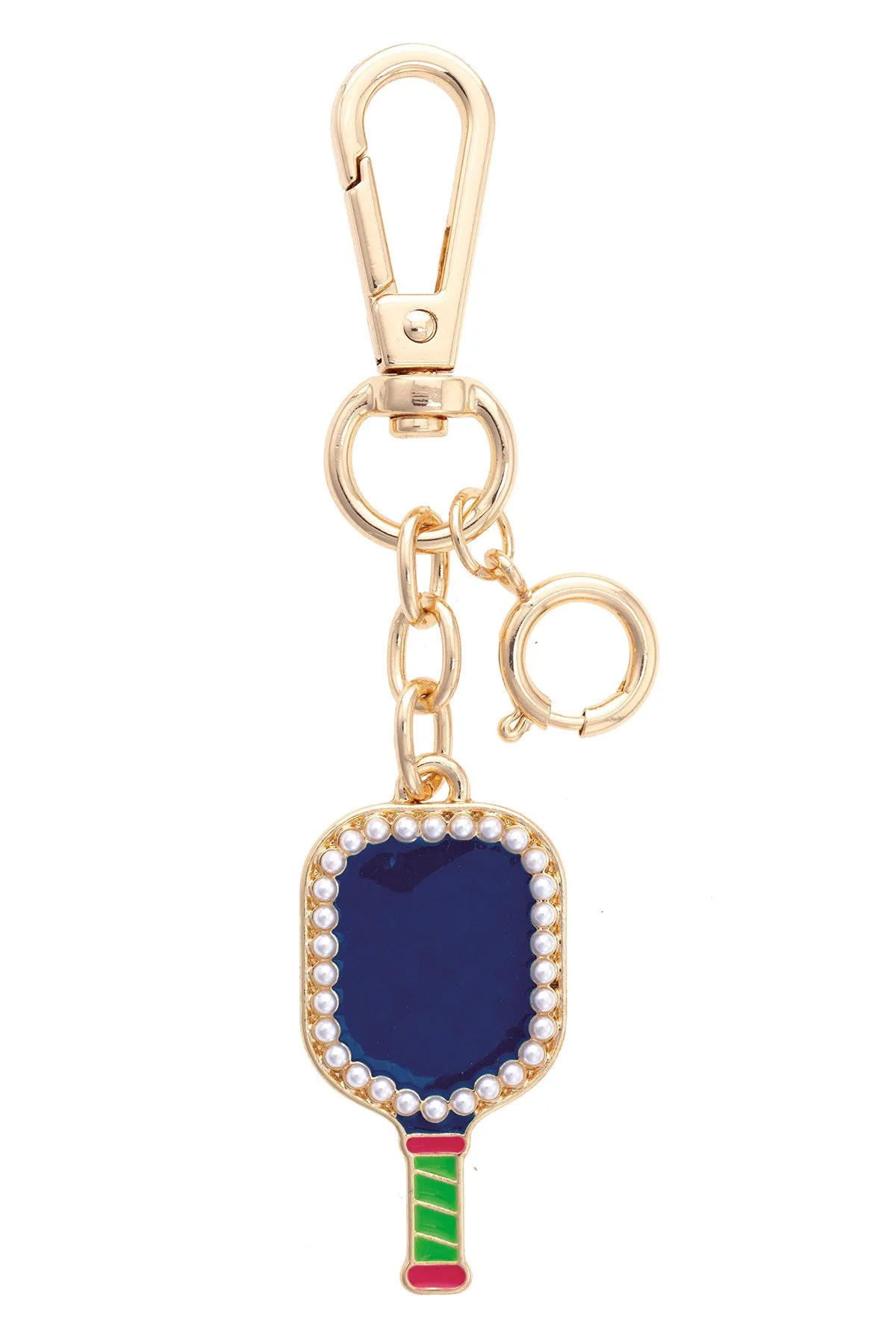 Pearl Studded Pickleball Paddle Bag Charm in Navy sold by Canvas Style