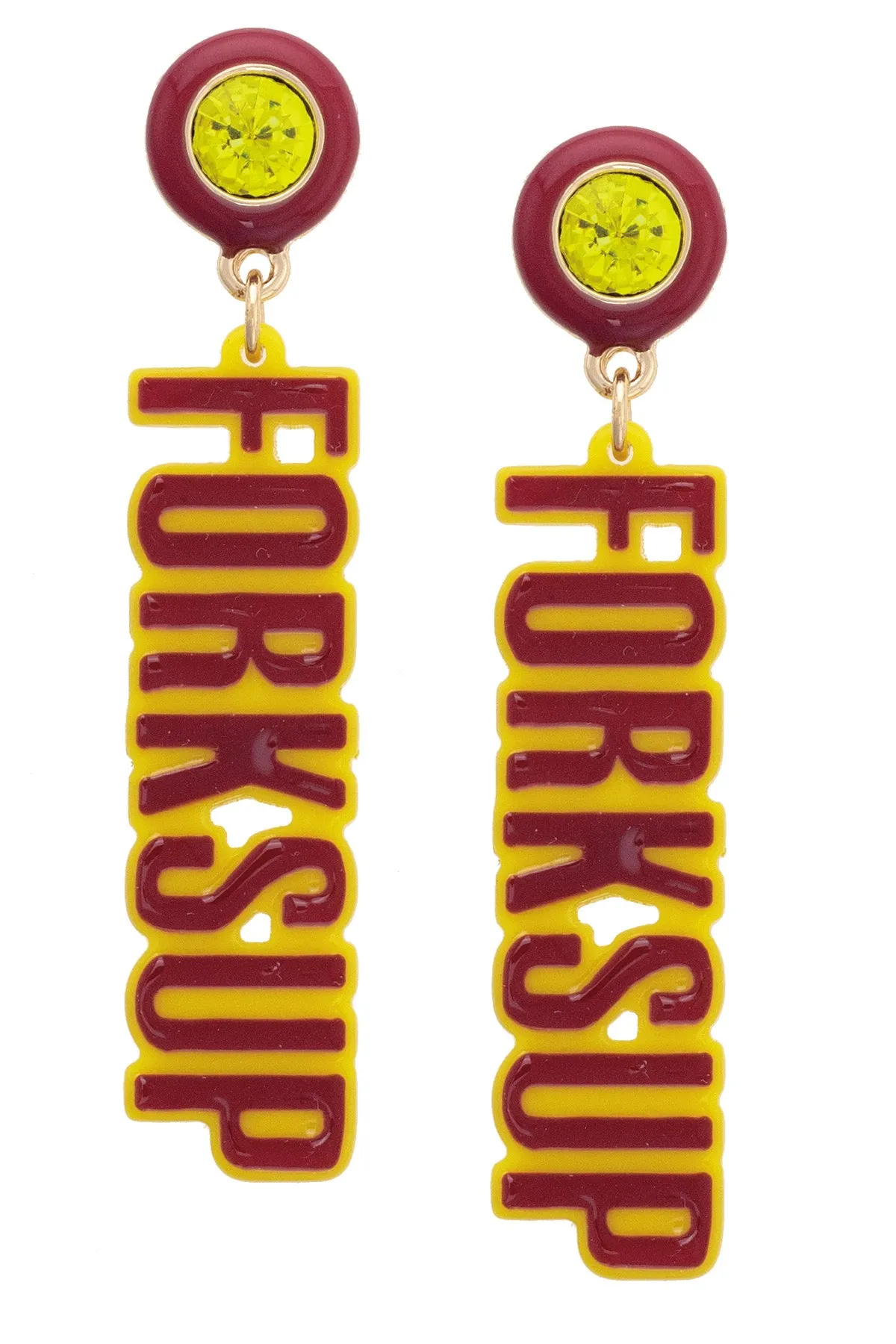 Arizona State Sun Devils Resin Block Letter Earrings in Maroon sold by Canvas Style