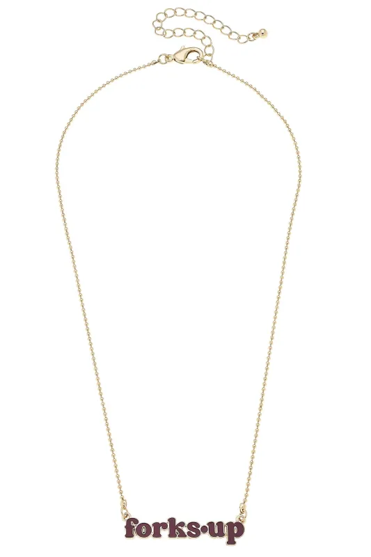 Arizona State Sun Devils Slogan Necklace in Maroon/Shiny Gold sold by Canvas Style