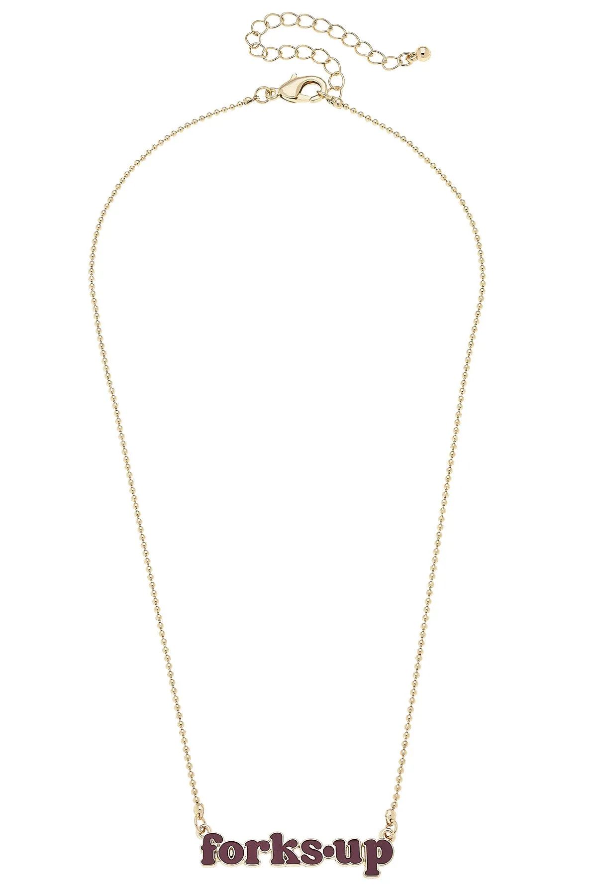 Arizona State Sun Devils Slogan Necklace in Maroon/Shiny Gold sold by Canvas Style