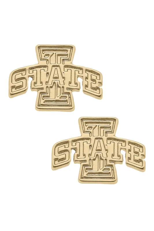 Iowa State Cyclones 24K Gold Plated Stud Earrings sold by Canvas Style