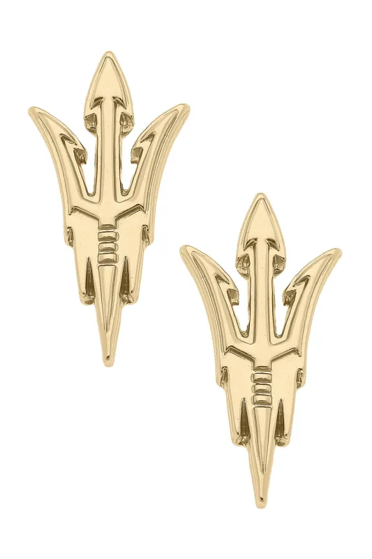 Arizona State Sun Devils 24K Gold Plated Stud Earrings sold by Canvas Style