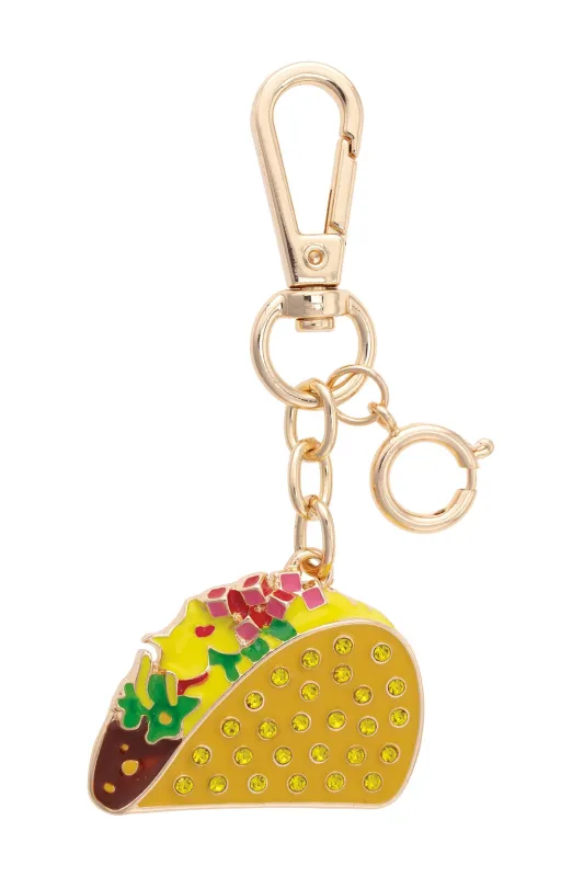 Crunchy Taco Enamel Bag Charm in Multi sold by Canvas Style