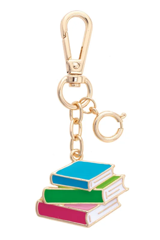 Books Enamel Bag Charm in Multi sold by Canvas Style