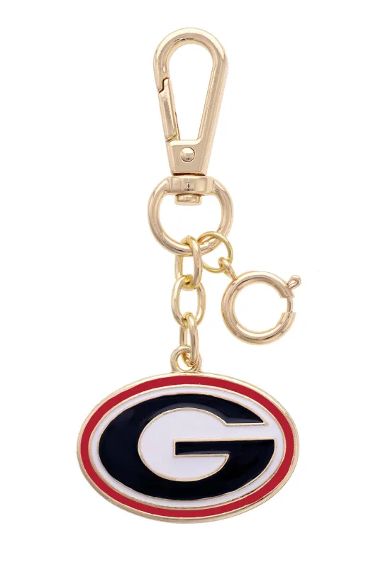 Georgia Bulldogs Enamel Logo Bag Charm sold by Canvas Style
