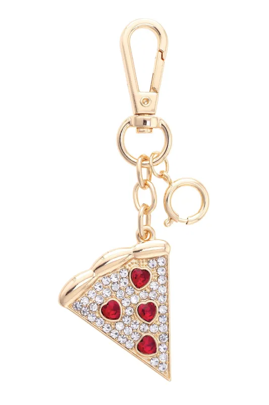 Pave Pizza Bag Charm in Multi sold by Canvas Style