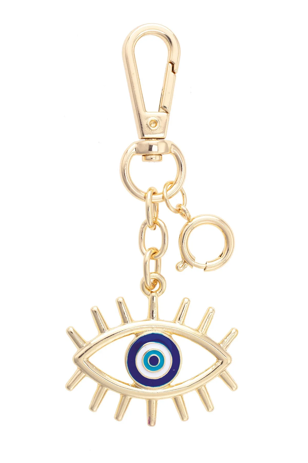 Evil Eye Bag Charm in Shiny Gold sold by Canvas Style
