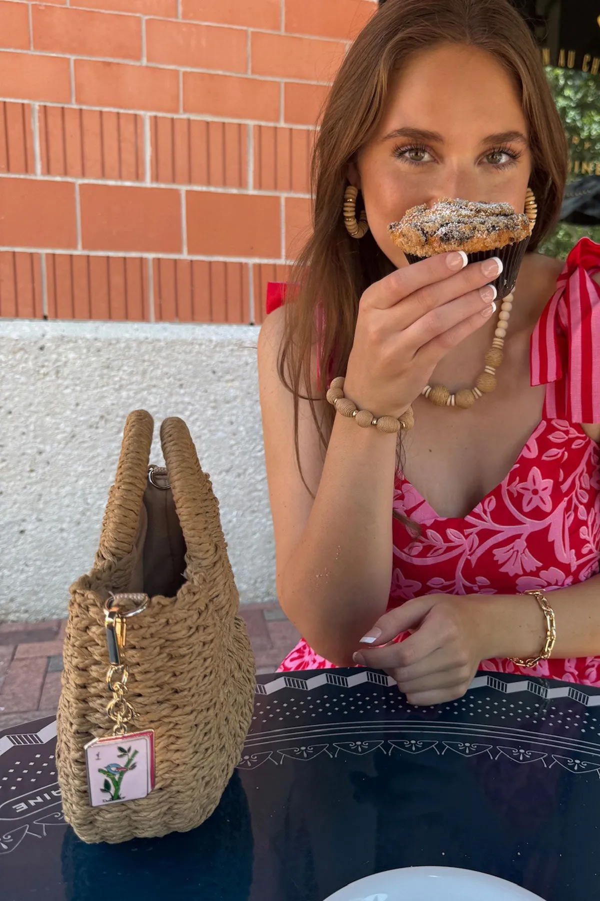 Mahjong Tile Enamel Bag Charm in Pink sold by Canvas Style product image thumbnail 2