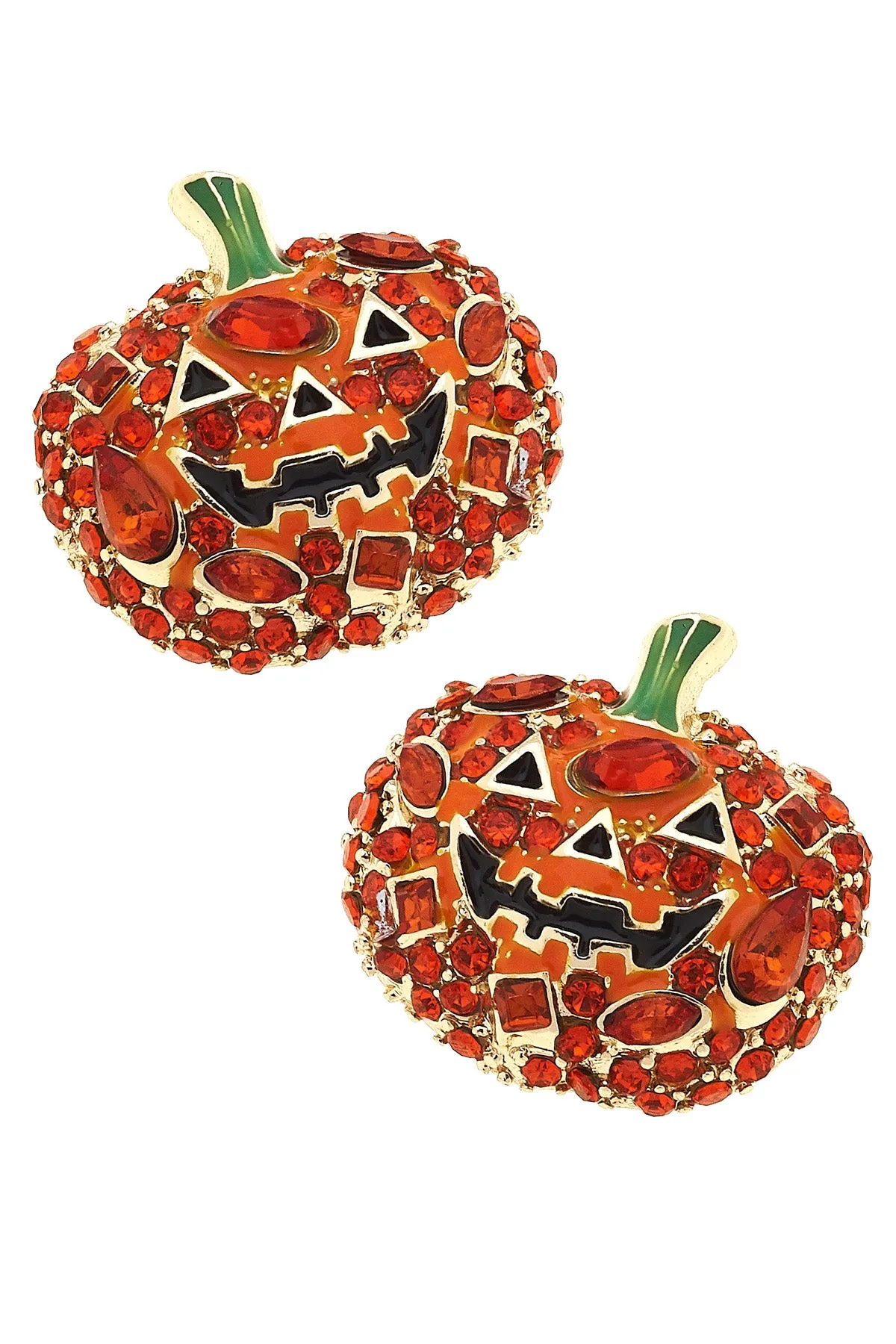 Pave Pumpkin Earrings in Orange sold by Canvas Style